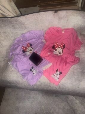Minnie Mouse Pink  Kids shorts Set - Short Sleeve Two-Piece